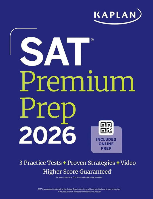 SAT Premium Prep 2026 book by Litno Books with practice tests, questions, online access, quizzes, and video lessons.