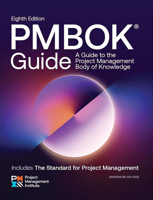 Book cover of "A Guide to the Project Management Body of Knowledge (PMBOK® Guide) Eighth Edition" by Litno Books with title and design.