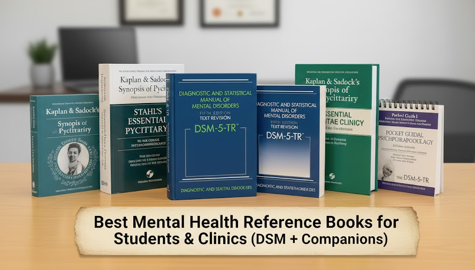 Best Mental Health Reference Books for Students & Clinics (DSM + Companions)