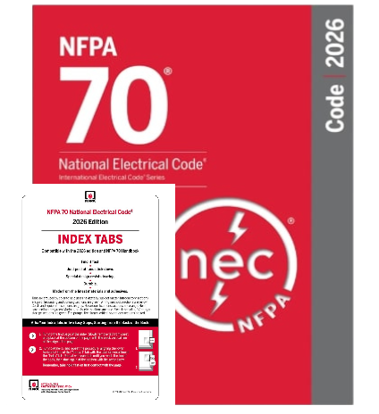 2026 NEC Code Book paperback with tabs, NFPA 70 National Electrical Code, by Litno Books, featuring index and detailed electrical standards.