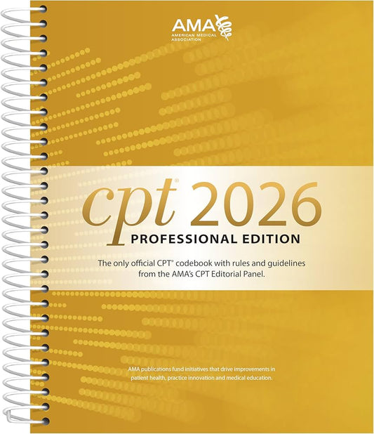 CPT 2026 Professional Edition medical coding reference book by Litno Books, featuring its colorful cover.