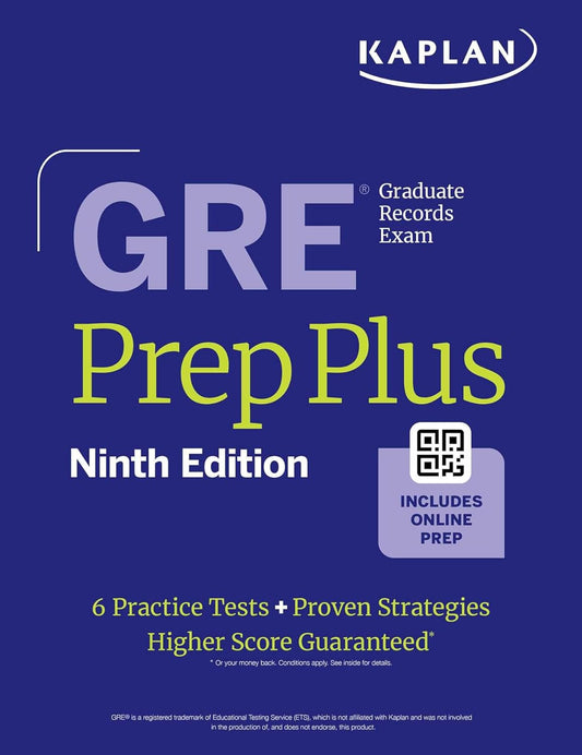 GRE Prep Plus, Ninth Edition (2026): Includes 6 Practice Tests, 1500+ Practice Questions + Online Access to a 500+ Question Bank, Video Tutorials, and Live Class Sessions